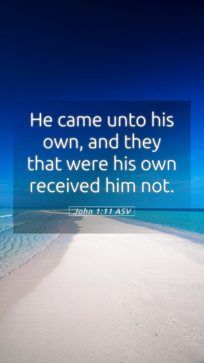 Picture 05 - John 1:11 ASV Mobile Phone Wallpaper - He came unto his own, and they that were his own - Mobile Bible Verse Wallpaper