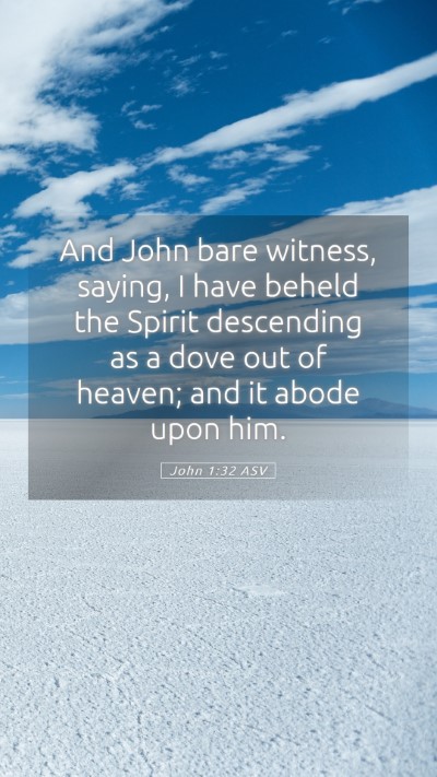 Picture 05 - John 1:32 ASV Mobile Phone Wallpaper - And John bare witness, saying, I have beheld the - Mobile Bible Verse Wallpaper