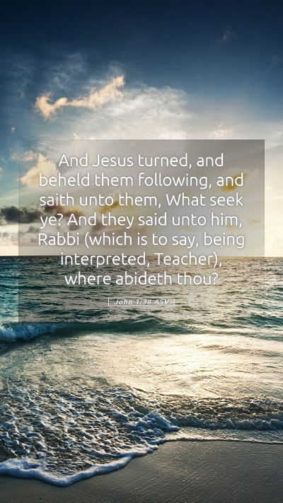 Picture 05 - John 1:38 ASV Mobile Phone Wallpaper - And Jesus turned, and beheld them following, and - Mobile Bible Verse Wallpaper