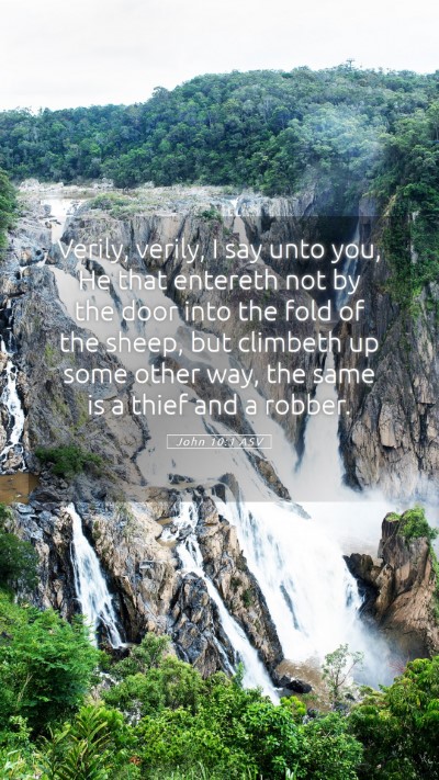 Picture 05 - John 10:1 ASV Mobile Phone Wallpaper - Verily, verily, I say unto you, He that entereth - Mobile Bible Verse Wallpaper