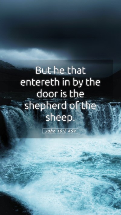 Picture 05 - John 10:2 ASV Mobile Phone Wallpaper - But he that entereth in by the door is the - Mobile Bible Verse Wallpaper