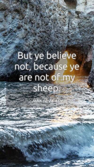 Picture 05 - John 10:26 ASV Mobile Phone Wallpaper - But ye believe not, because ye are not of my - Mobile Bible Verse Wallpaper