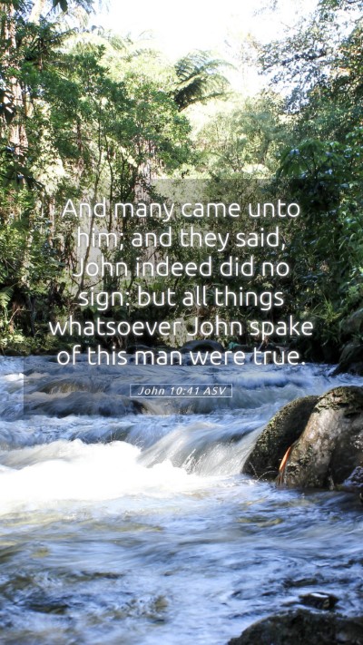 Picture 05 - John 10:41 ASV Mobile Phone Wallpaper - And many came unto him; and they said, John - Mobile Bible Verse Wallpaper