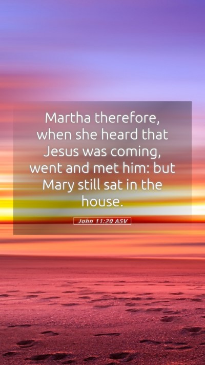 Picture 05 - John 11:20 ASV Mobile Phone Wallpaper - Martha therefore, when she heard that Jesus was - Mobile Bible Verse Wallpaper