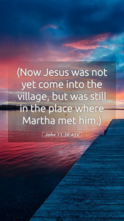 Picture 05 - John 11:30 ASV Mobile Phone Wallpaper - (Now Jesus was not yet come into the village, but - Mobile Bible Verse Wallpaper