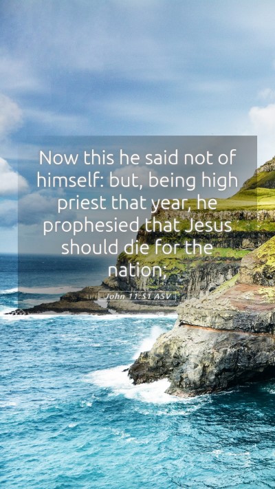 Picture 05 - John 11:51 ASV Mobile Phone Wallpaper - Now this he said not of himself: but, being high - Mobile Bible Verse Wallpaper