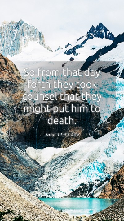 Picture 05 - John 11:53 ASV Mobile Phone Wallpaper - So from that day forth they took counsel that - Mobile Bible Verse Wallpaper
