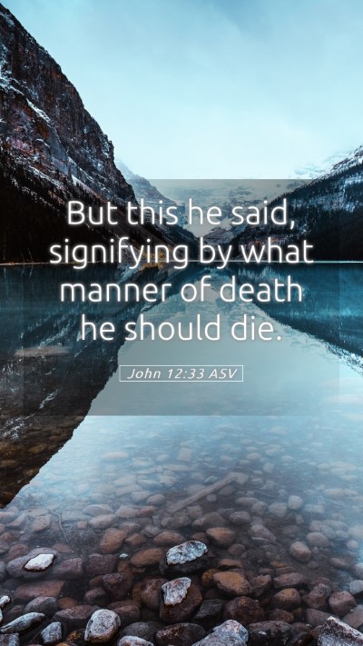 Picture 05 - John 12:33 ASV Mobile Phone Wallpaper - But this he said, signifying by what manner of - Mobile Bible Verse Wallpaper