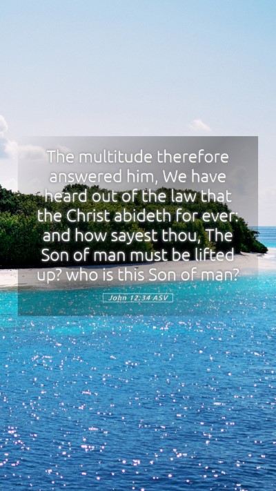 Picture 05 - John 12:34 ASV Mobile Phone Wallpaper - The multitude therefore answered him, We have - Mobile Bible Verse Wallpaper