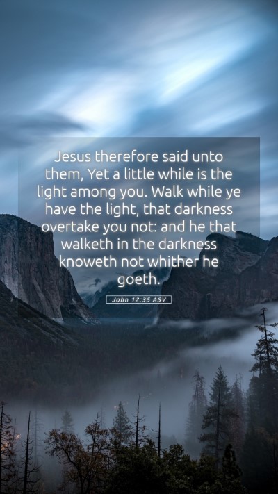 Picture 05 - John 12:35 ASV Mobile Phone Wallpaper - Jesus therefore said unto them, Yet a little - Mobile Bible Verse Wallpaper