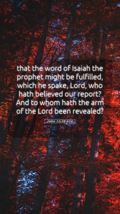 Picture 05 - John 12:38 ASV Mobile Phone Wallpaper - that the word of Isaiah the prophet might be - Mobile Bible Verse Wallpaper