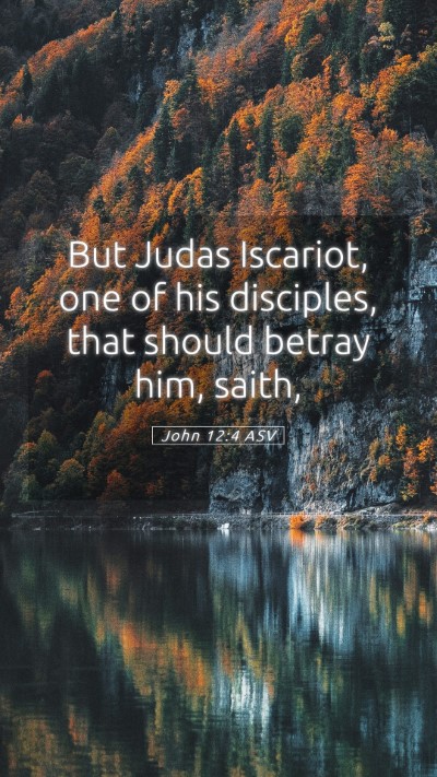 Picture 05 - John 12:4 ASV Mobile Phone Wallpaper - But Judas Iscariot, one of his disciples, that - Mobile Bible Verse Wallpaper