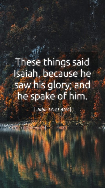 Picture 05 - John 12:41 ASV Mobile Phone Wallpaper - These things said Isaiah, because he saw his - Mobile Bible Verse Wallpaper
