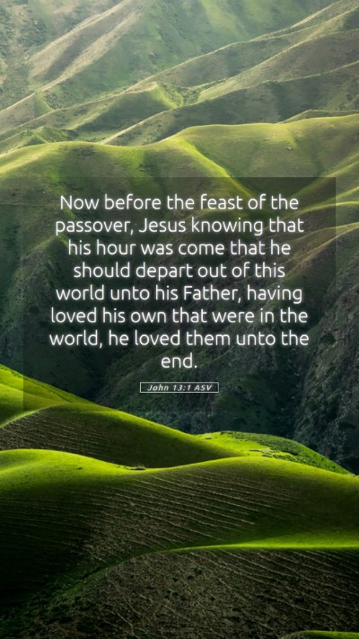 Picture 05 - John 13:1 ASV Mobile Phone Wallpaper - Now before the feast of the passover, Jesus - Mobile Bible Verse Wallpaper