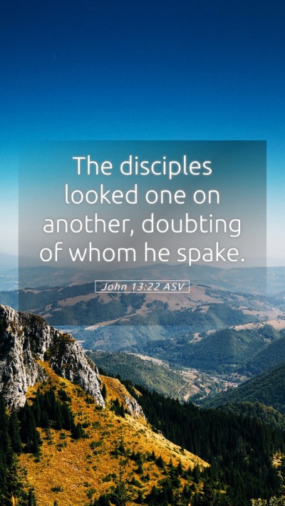 Picture 05 - John 13:22 ASV Mobile Phone Wallpaper - The disciples looked one on another, doubting of - Mobile Bible Verse Wallpaper