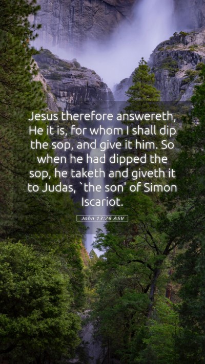 Picture 05 - John 13:26 ASV Mobile Phone Wallpaper - Jesus therefore answereth, He it is, for whom I - Mobile Bible Verse Wallpaper