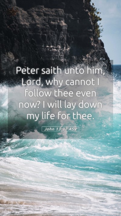 Picture 05 - John 13:37 ASV Mobile Phone Wallpaper - Peter saith unto him, Lord, why cannot I follow - Mobile Bible Verse Wallpaper