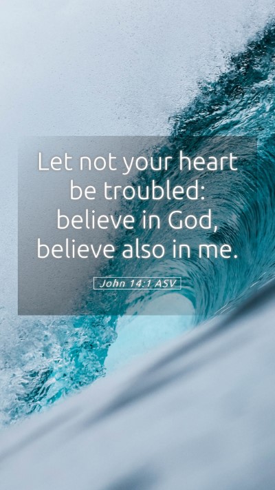 Picture 05 - John 14:1 ASV Mobile Phone Wallpaper - Let not your heart be troubled: believe in God, - Mobile Bible Verse Wallpaper