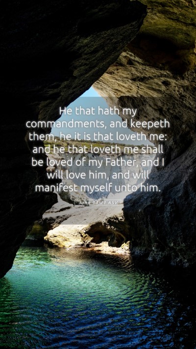 Picture 05 - John 14:21 ASV Mobile Phone Wallpaper - He that hath my commandments, and keepeth them, - Mobile Bible Verse Wallpaper