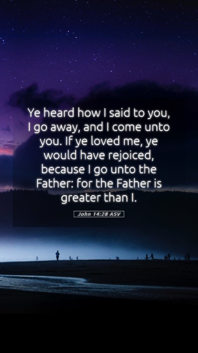 Picture 05 - John 14:28 ASV Mobile Phone Wallpaper - Ye heard how I said to you, I go away, and I come - Mobile Bible Verse Wallpaper