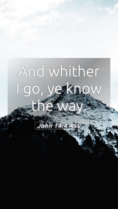 Picture 05 - John 14:4 ASV Mobile Phone Wallpaper - And whither I go, ye know the - Mobile Bible Verse Wallpaper