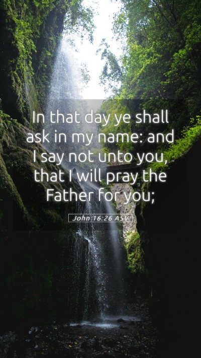 Picture 05 - John 16:26 ASV Mobile Phone Wallpaper - In that day ye shall ask in my name: and I say - Mobile Bible Verse Wallpaper
