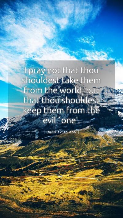 Picture 05 - John 17:15 ASV Mobile Phone Wallpaper - I pray not that thou shouldest take them from the - Mobile Bible Verse Wallpaper