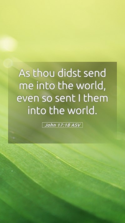 Picture 05 - John 17:18 ASV Mobile Phone Wallpaper - As thou didst send me into the world, even so - Mobile Bible Verse Wallpaper