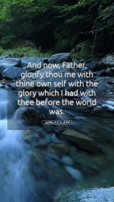 Picture 05 - John 17:5 ASV Mobile Phone Wallpaper - And now, Father, glorify thou me with thine own - Mobile Bible Verse Wallpaper