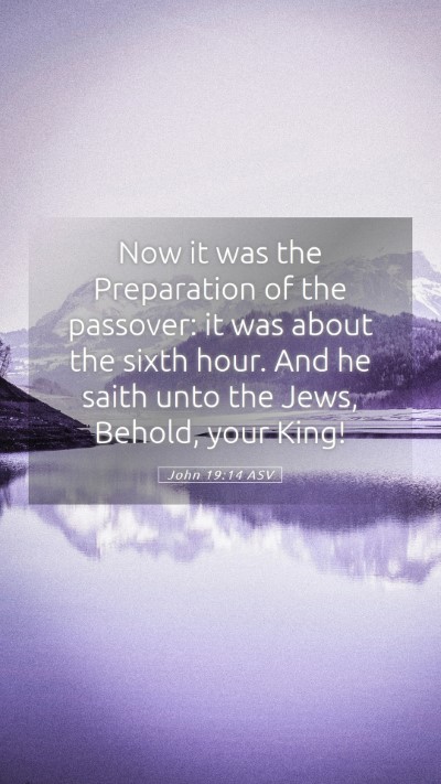 Picture 05 - John 19:14 ASV Mobile Phone Wallpaper - Now it was the Preparation of the passover: it - Mobile Bible Verse Wallpaper