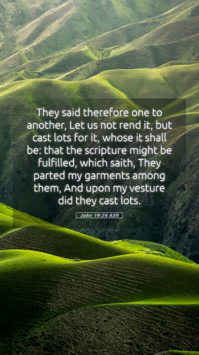 Picture 05 - John 19:24 ASV Mobile Phone Wallpaper - They said therefore one to another, Let us not - Mobile Bible Verse Wallpaper