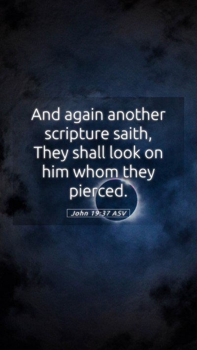 Picture 05 - John 19:37 ASV Mobile Phone Wallpaper - And again another scripture saith, They shall - Mobile Bible Verse Wallpaper