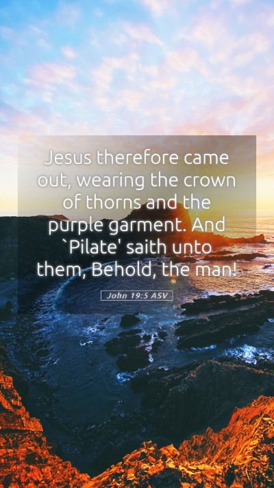 Picture 05 - John 19:5 ASV Mobile Phone Wallpaper - Jesus therefore came out, wearing the crown of - Mobile Bible Verse Wallpaper
