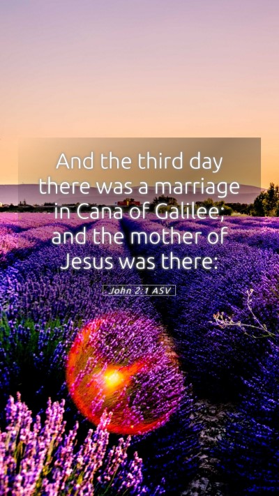 Picture 05 - John 2:1 ASV Mobile Phone Wallpaper - And the third day there was a marriage in Cana of - Mobile Bible Verse Wallpaper