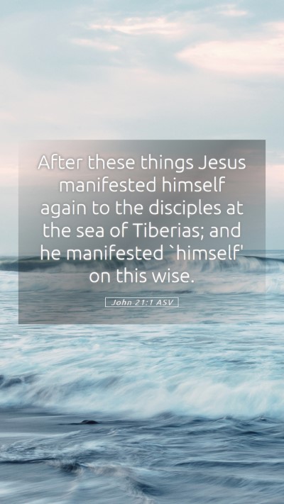 Picture 05 - John 21:1 ASV Mobile Phone Wallpaper - After these things Jesus manifested himself again - Mobile Bible Verse Wallpaper