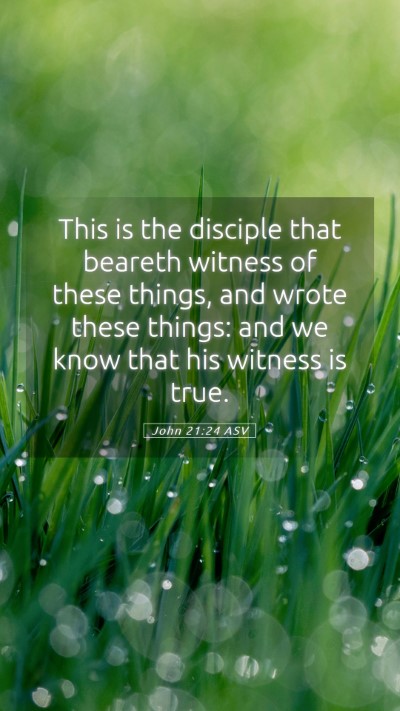 Picture 05 - John 21:24 ASV Mobile Phone Wallpaper - This is the disciple that beareth witness of - Mobile Bible Verse Wallpaper