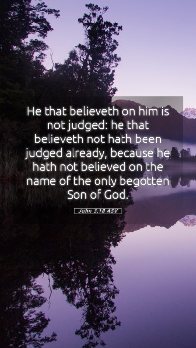 Picture 05 - John 3:18 ASV Mobile Phone Wallpaper - He that believeth on him is not judged: he that - Mobile Bible Verse Wallpaper