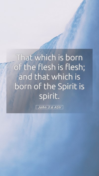 Picture 05 - John 3:6 ASV Mobile Phone Wallpaper - That which is born of the flesh is flesh; and - Mobile Bible Verse Wallpaper