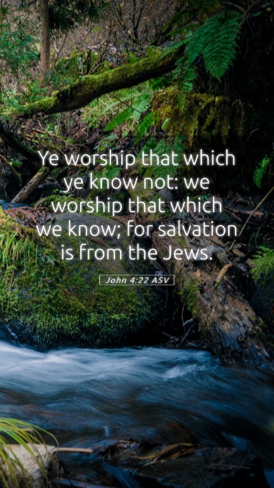 Picture 05 - John 4:22 ASV Mobile Phone Wallpaper - Ye worship that which ye know not: we worship - Mobile Bible Verse Wallpaper