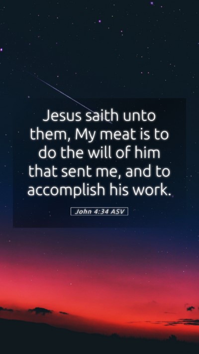 Picture 05 - John 4:34 ASV Mobile Phone Wallpaper - Jesus saith unto them, My meat is to do the will - Mobile Bible Verse Wallpaper