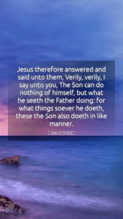 Picture 05 - John 5:19 ASV Mobile Phone Wallpaper - Jesus therefore answered and said unto them, - Mobile Bible Verse Wallpaper