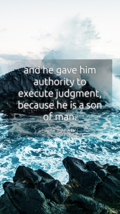 Picture 05 - John 5:27 ASV Mobile Phone Wallpaper - and he gave him authority to execute judgment, - Mobile Bible Verse Wallpaper