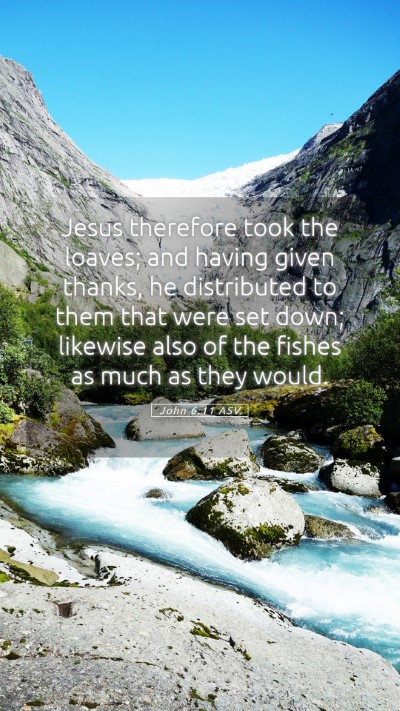Picture 05 - John 6:11 ASV Mobile Phone Wallpaper - Jesus therefore took the loaves; and having given - Mobile Bible Verse Wallpaper