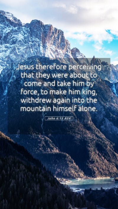 Picture 05 - John 6:15 ASV Mobile Phone Wallpaper - Jesus therefore perceiving that they were about - Mobile Bible Verse Wallpaper