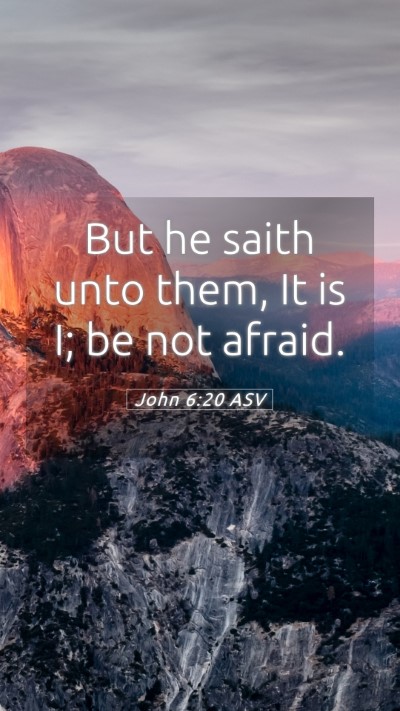 Picture 05 - John 6:20 ASV Mobile Phone Wallpaper - But he saith unto them, It is I; be not - Mobile Bible Verse Wallpaper