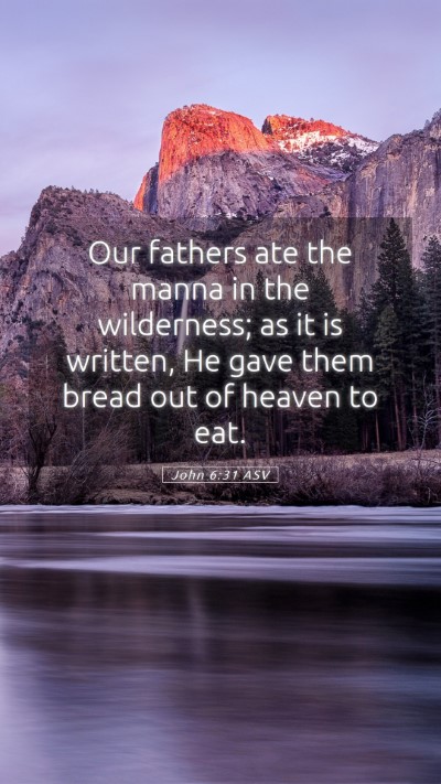 Picture 05 - John 6:31 ASV Mobile Phone Wallpaper - Our fathers ate the manna in the wilderness; as - Mobile Bible Verse Wallpaper