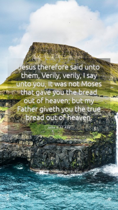 Picture 05 - John 6:32 ASV Mobile Phone Wallpaper - Jesus therefore said unto them, Verily, verily, I - Mobile Bible Verse Wallpaper