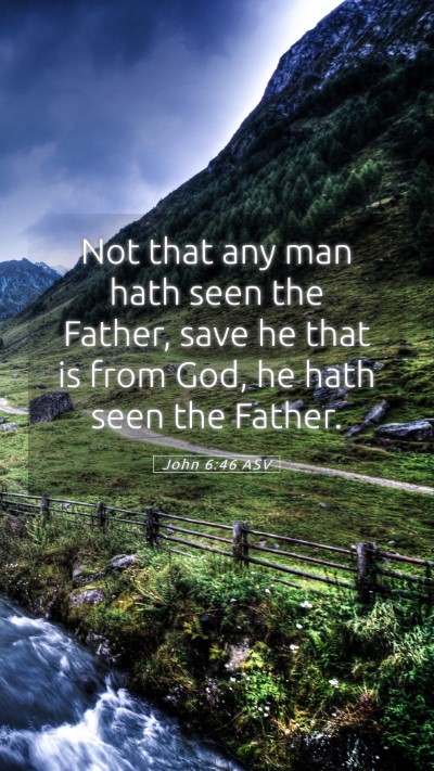 Picture 05 - John 6:46 ASV Mobile Phone Wallpaper - Not that any man hath seen the Father, save he - Mobile Bible Verse Wallpaper