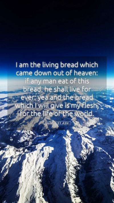 Picture 05 - John 6:51 ASV Mobile Phone Wallpaper - I am the living bread which came down out of - Mobile Bible Verse Wallpaper