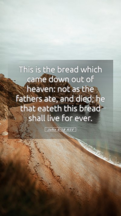 Picture 05 - John 6:58 ASV Mobile Phone Wallpaper - This is the bread which came down out of heaven: - Mobile Bible Verse Wallpaper